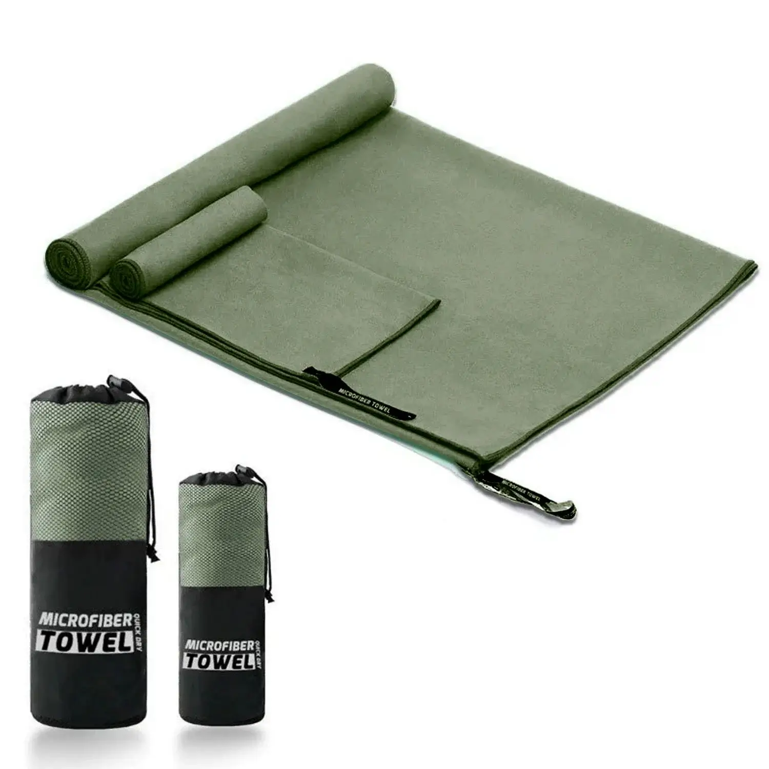 Microfibr-Towel-Army-Green
