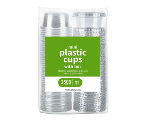 2500 Count Disposable Plastic To-Go Cups and Lids
