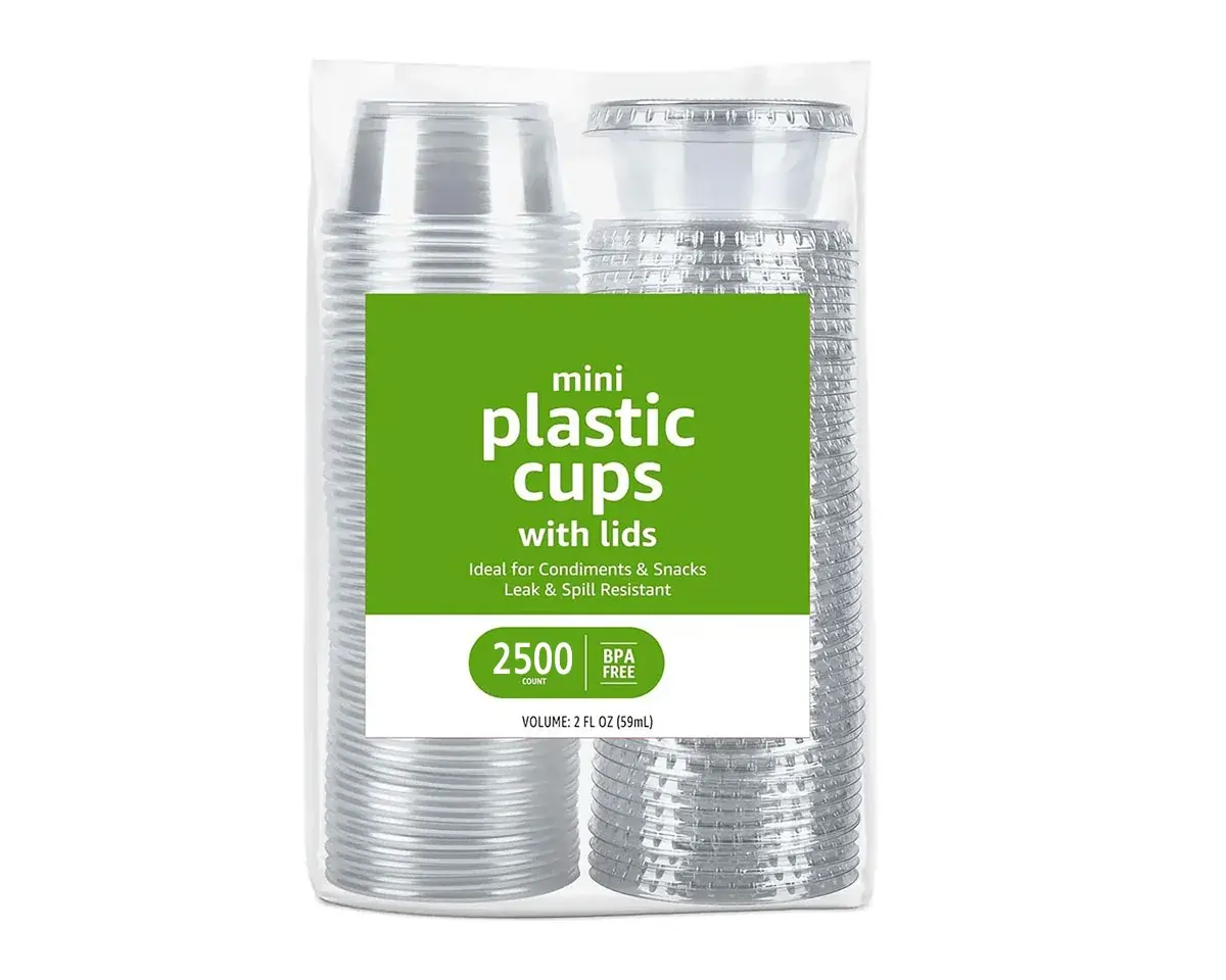 2500 Count Disposable Plastic To-Go Cups and Lids