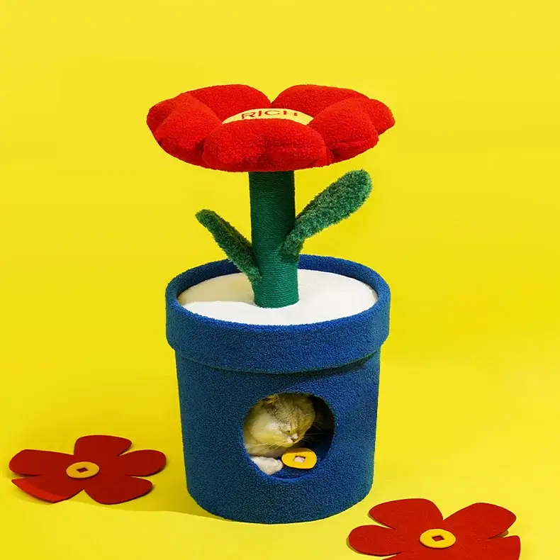 cat-sleeping-in-potted-flower-condo
